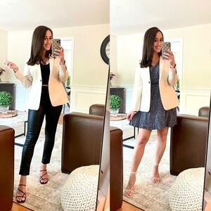 Cream/White sculpted blazer
